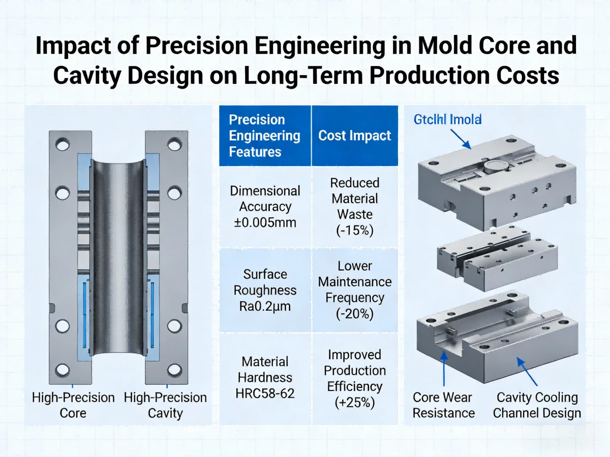 Precision engineering in mold core and cavity design affects long-term production costs. Precision engineering in mold core and cavity design affects long-term production costs.